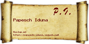 Papesch Iduna névjegykártya